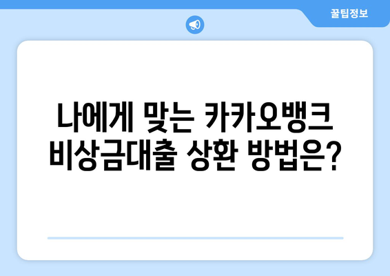 카카오뱅크 비상금대출 상환