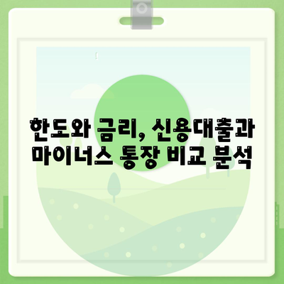 신용대출과 마이너스 통장,주요 차이점 탐구