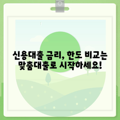 신용대출 금리 비교, 한도 비교는 맞춤대출로