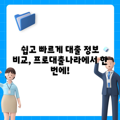 대출신청 궁금증 해결! 대출 정보의 집 프로대출나라