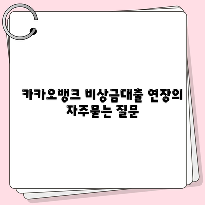 카카오뱅크 비상금대출 연장