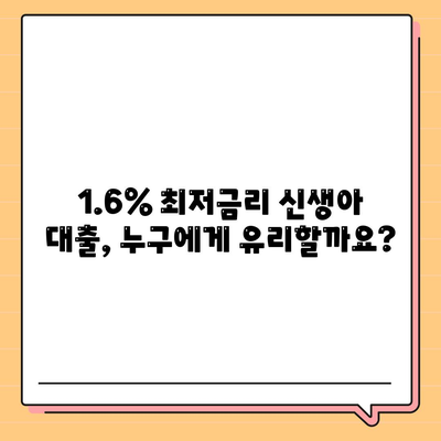 최저 금리 1.6% 신생아 대출! 신생아 대출 vs 디딤돌 대출 비교