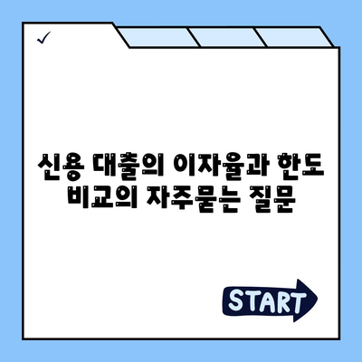 신용 대출의 이자율과 한도 비교