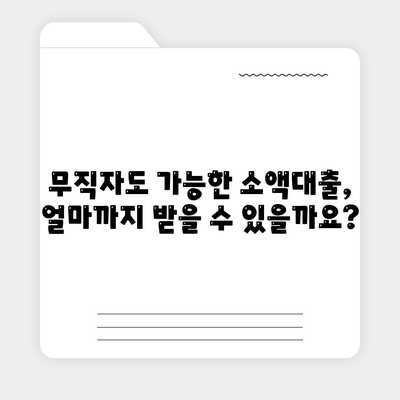 무직자 소액대출 비상금 한도, 조건