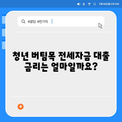 청년 버팀목 전세자금 대출 조건과 금리 안내