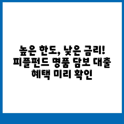 피플펀드 명품 담보 대출 사전 예약