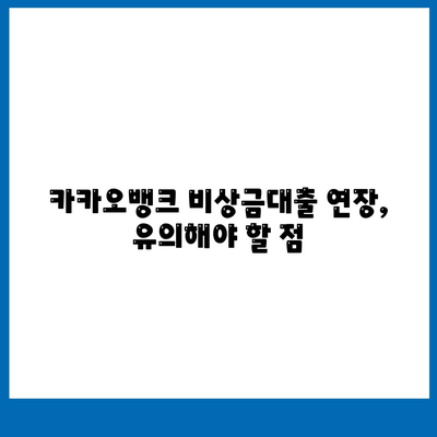 카카오뱅크 비상금대출 연장