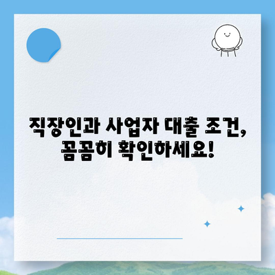 직장인과 사업자가 대출 받을 때 갖춰야 할 조건