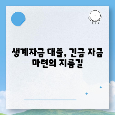 미소금융과 생계자금 대출의 차이점 밝혀내기