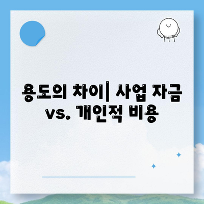 용도의 차이| 사업 자금 vs. 개인적 비용