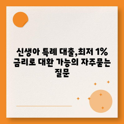 신생아 특례 대출,최저 1% 금리로 대환 가능