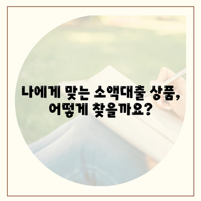 소액대출 알아보기,필수 지식