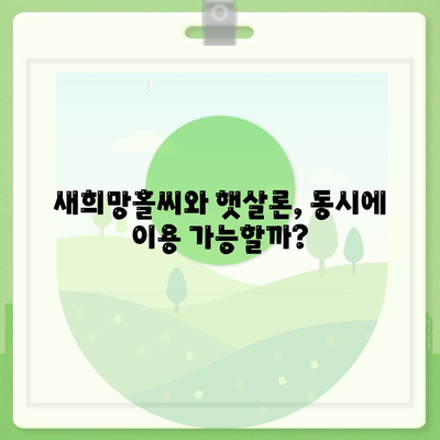 중복 사용 가능? 서민금융 새희망홀씨와 햇살론 대출