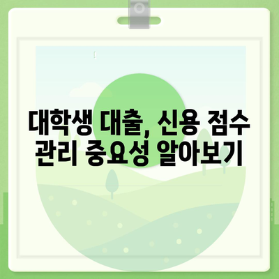 대학생 대출, 신용 점수 몇 점이 필요할까요? | 대학생 대출, 신용 점수, 대출 조건, 신용 관리