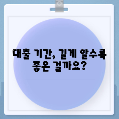 장기 대출, 나에게 맞는 조건 찾기 | 금리 비교, 대출 기간, 상환 방식, 주의 사항