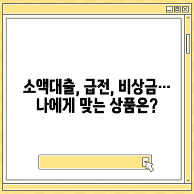 소액대출 소개| 급할 때 유용한 5가지 대출 상품 비교분석 | 소액대출, 급전, 비상금, 저신용대출, 간편대출