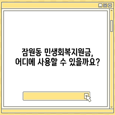 서울시 서초구 잠원동 민생회복지원금 | 신청 | 신청방법 | 대상 | 지급일 | 사용처 | 전국민 | 이재명 | 2024