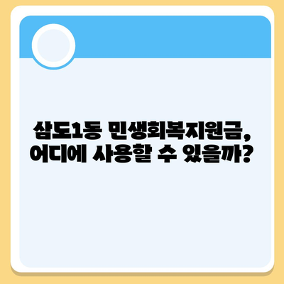 제주도 제주시 삼도1동 민생회복지원금 | 신청 | 신청방법 | 대상 | 지급일 | 사용처 | 전국민 | 이재명 | 2024