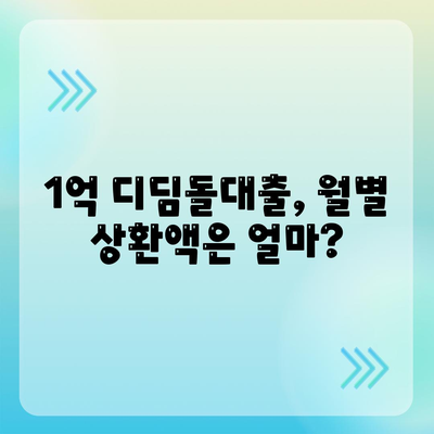 1억 디딤돌대출 이자 계산 완벽 가이드| 월별 상환액, 총 이자 비용, 금리 비교 | 디딤돌대출, 주택담보대출, 이자 계산, 금리 비교