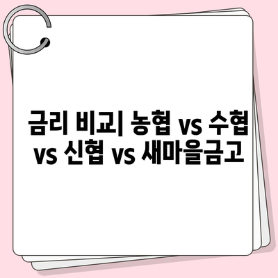 농협, 수협, 신협, 새마을금고 토지 담보 대출 핵심 비교 가이드 | 2대 금융, 토지 담보 대출, 금리 비교, 조건 비교