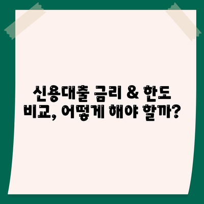 개인 신용대출 금리 & 한도 비교 가이드 | 나에게 맞는 최적의 조건 찾기