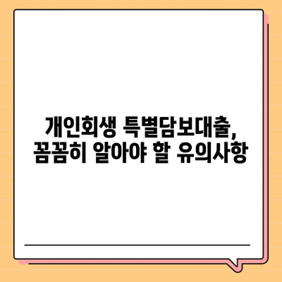 개인회생 특별담보대출, 절차와 유의사항 완벽 가이드 | 신청 자격, 필요 서류, 성공 전략