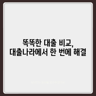 대출나라로 손쉽게 대출 정보 찾는 방법| 비교, 추천, 신청까지 한 번에! | 대출 비교, 대출 추천, 대출 신청, 대출나라