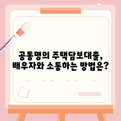 공동명의 주택담보대출 배우자 미동의? 이럴 땐 어떻게 해야 할까요? | 배우자 동의, 대출 승인, 법률 조항, 해결책