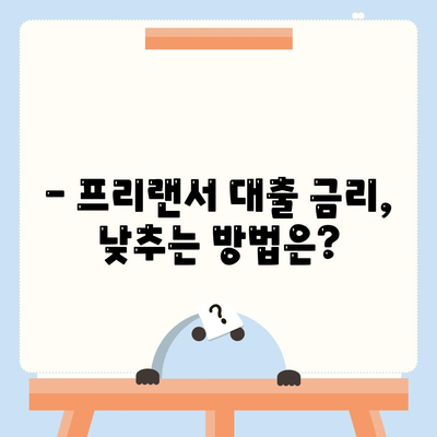 프리랜서 대출 조건 & 한도, 무엇이 중요할까요? | 프리랜서, 신용대출, 대출 조건, 한도, 금리, 정보