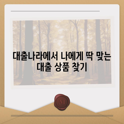 대출나라로 손쉽게 대출 정보 찾는 방법| 비교, 추천, 신청까지 한 번에! | 대출 비교, 대출 추천, 대출 신청, 대출나라