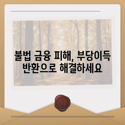 불법금융 피해, 부당이득 반환으로 해결하는 방법 | 대출 이자, 불법 사채, 법률 상담, 피해 구제