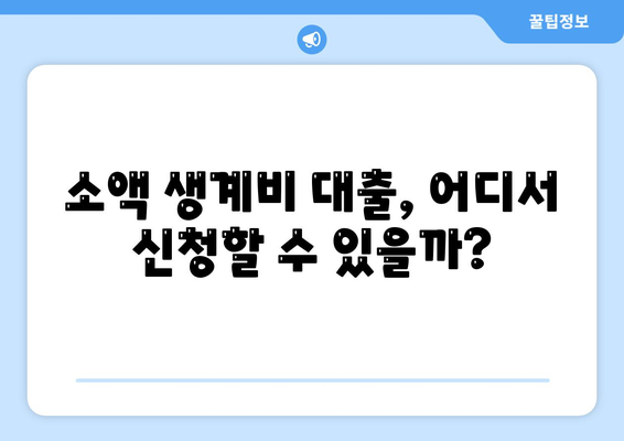 무직자를 위한 소액 생계비 대출 정보 얻는 방법 | 생계비 대출, 무직자 지원, 재정 도움