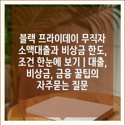 블랙 프라이데이 무직자 소액대출과 비상금 한도, 조건 한눈에 보기 | 대출, 비상금, 금융 꿀팁