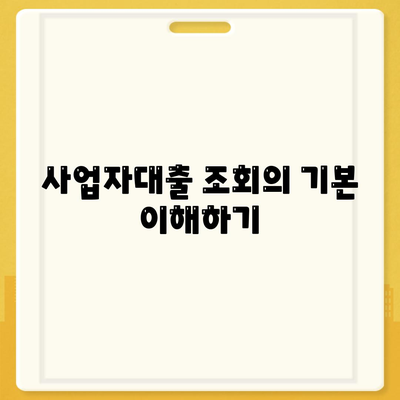 사업자대출 조회