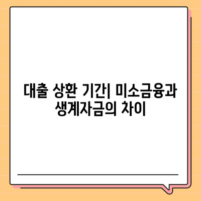 미소금융과 생계자금 대출의 차이점은 무엇인가? 실용 가이드 | 대출 비교, 금융 지원, 경제적 도움"