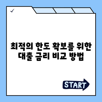 부동산담보대출 금리 비교| 최적의 한도 확보를 위한 5가지 방법 | 대출금리, 부동산, 금융 팁