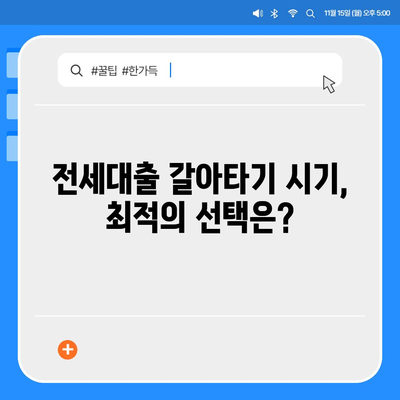 저금리 전세대출 갈아타기로 이자 절약하기 위한 5가지 필수 팁 | 전세대출, 이자 절감, 금융 가이드