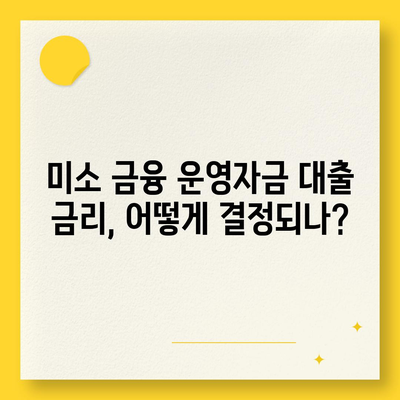 미소 금융 운영자금 대출 금리, 한도, 서류, 사업자 조건 완벽 가이드 | 대출 조건, 사업자 대출, 금융 정보