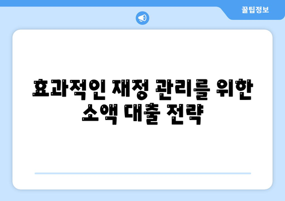 소액 대출의 장점과 주의 사항| 안전하고 효과적인 활용 방법 | 소액 대출, 금융, 재정 관리