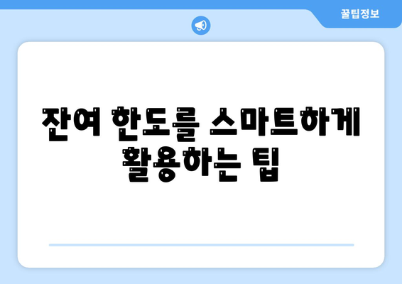 신용카드 잔여 한도 사용법의 정석| 올바른 활용 팁과 주의사항 | 신용카드, 금융관리, 소비자 가이드