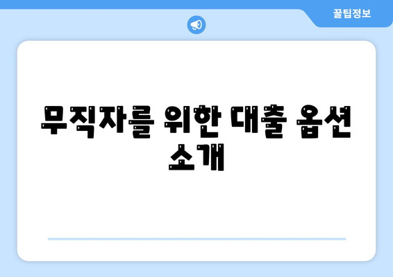 무직자를 위한 소액대출과 비상금 조달 방법 총정리! | 비상 자금, 대출 옵션, 금융 상담