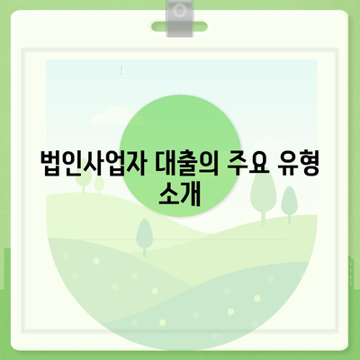 법인사업자 대출 종류와 신청 조건 완벽 가이드 | 대출 유형, 자격 요건, 신청 절차