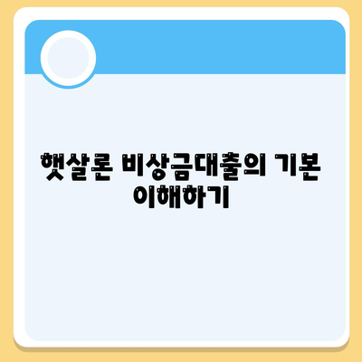 햇살론 비상금대출 이용 방법과 절차 안내 | 비상금대출, 금융지원, 서류 준비법