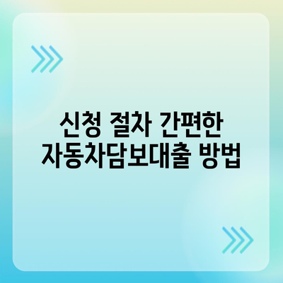 무입고 자동차담보대출과 청춘이머니 활용법| 빠르고 쉽게 신청하는 방법 | 자동차담보대출, 청춘이머니, 금융 팁