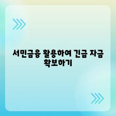 무직자를 위한 소액 생계비 대출 지원 방법 | 서민금융, 대출, 긴급 자금 확보