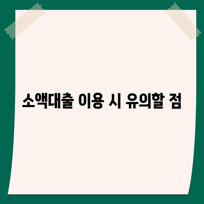 소액대출, 모든 것이 담긴 안내서 | 소액대출 종류, 신청 방법, 유의사항 팁