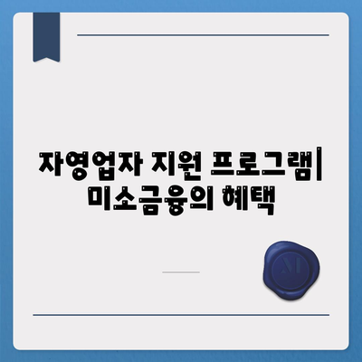 미소금융 운영자금 대출의 금리와 한도, 사업자 조건 완벽 가이드 | 대출정보, 자영업자 지원, 금융 팁