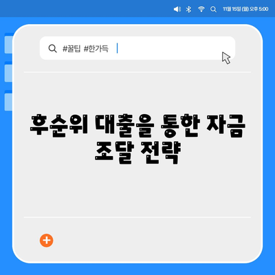 후순위 대출로 상가 매수를 위한 자금 조달 방법 안내 | 후순위 대출, 상가 투자, 금융 팁