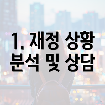 1. 재정 상황 분석 및 상담