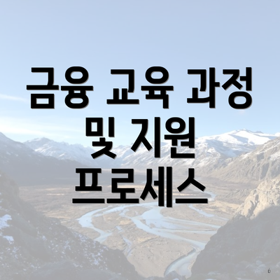 금융 교육 과정 및 지원 프로세스